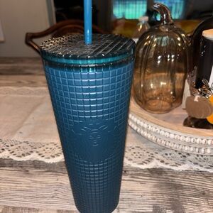 Starbucks Teal Tumbler with Straw